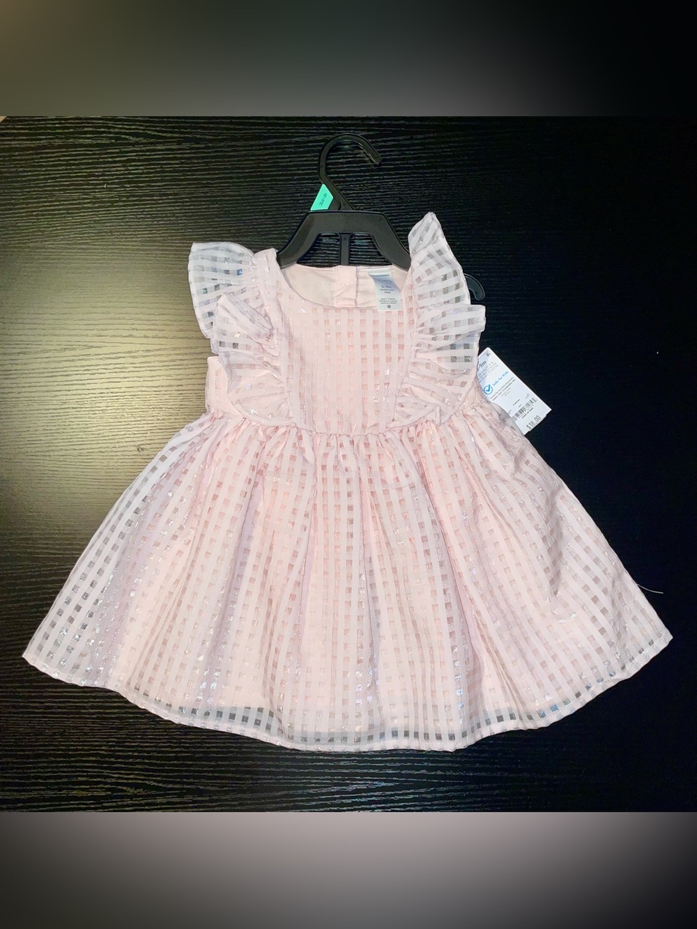 Carter's Light Pink Check-Overlay Baby Dress